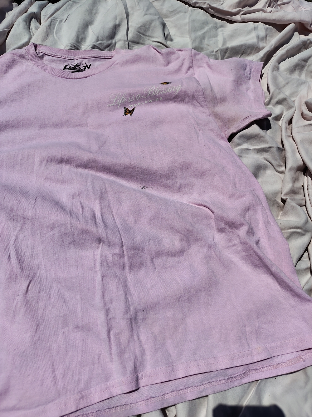Vintage  Popular Poison L Short Sleeve Graphic Tee with Beautiful Back Graphic